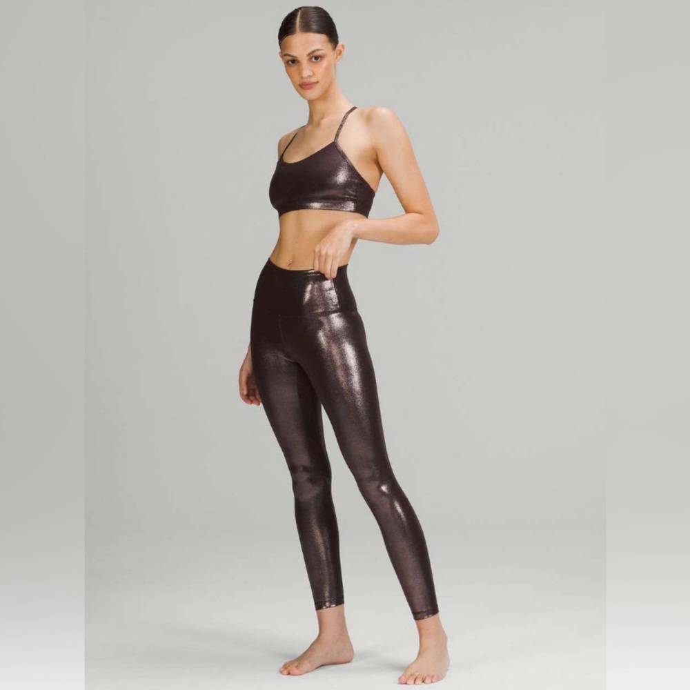 Lululemon Athletica Brown and Gold Leggings High-Waisted Stretch barely used.